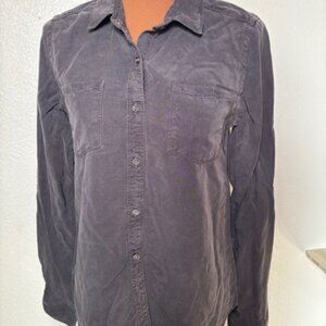 Caslon Charcoal Gray Tencel Button-Down Shirt – Size M